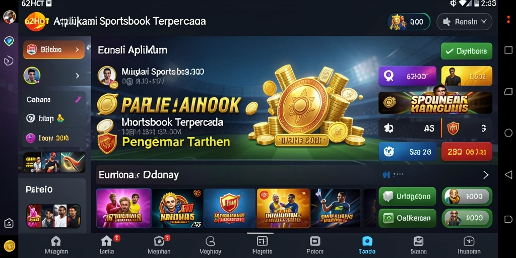 Tampilan atraktif dari aplikasi 62HOT saat permainan berlangsung.
