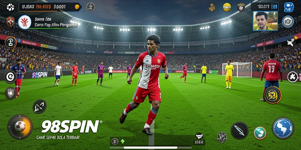 Tampilan gameplay seru dari 98SPIN dengan aksi sepak bola.