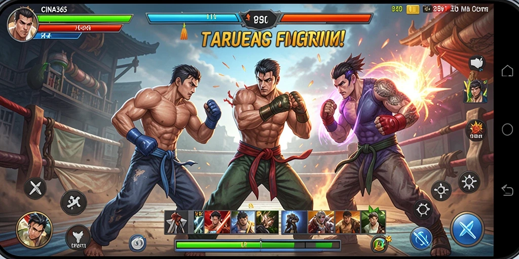 Tampilkan gameplay CINA365 dengan pertarungan yang mendebarkan.