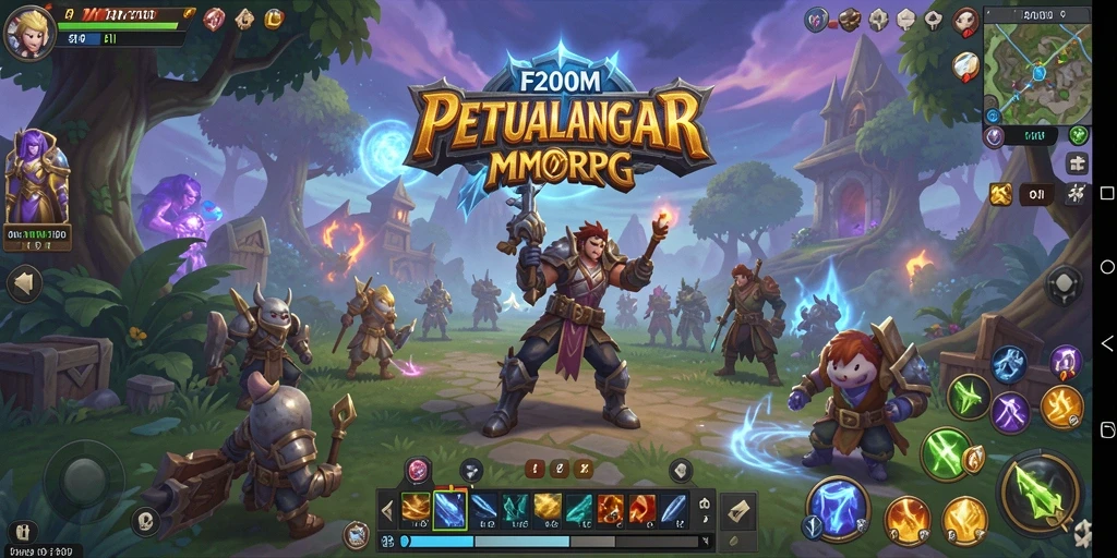 Screenshot F200M menampilkan aksi seru dalam permainan MMORPG.