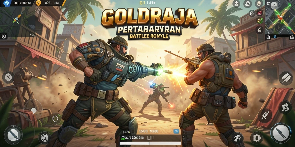 Tangkapan layar gameplay menampilkan aksi seru dalam pertarungan Battle Royale.