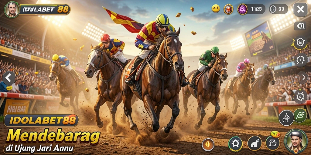 Tampilan gameplay seru dari balapan di IDOLABET88.