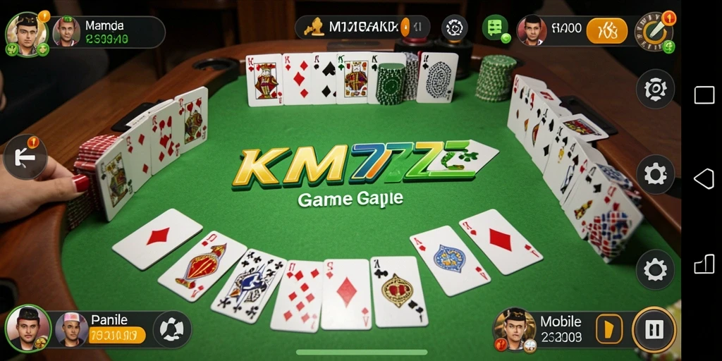 Tampilan gameplay Gaple yang seru dan interaktif di KM777.