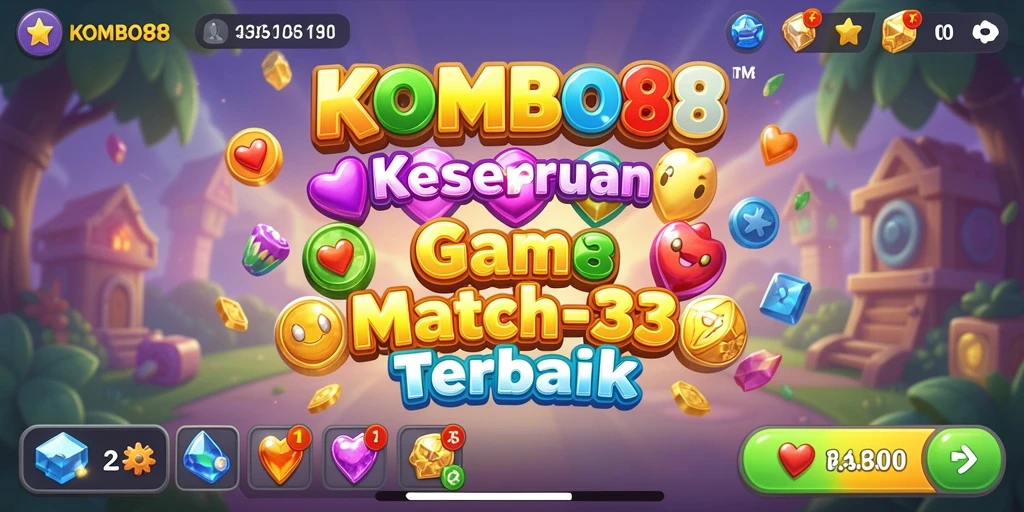 Tampilkan gameplay seru KOMBO88 dalam Match-3.
