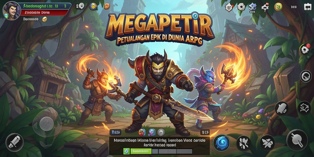 Tampilan permainan ARPG yang penuh aksi di MEGAPETIR.