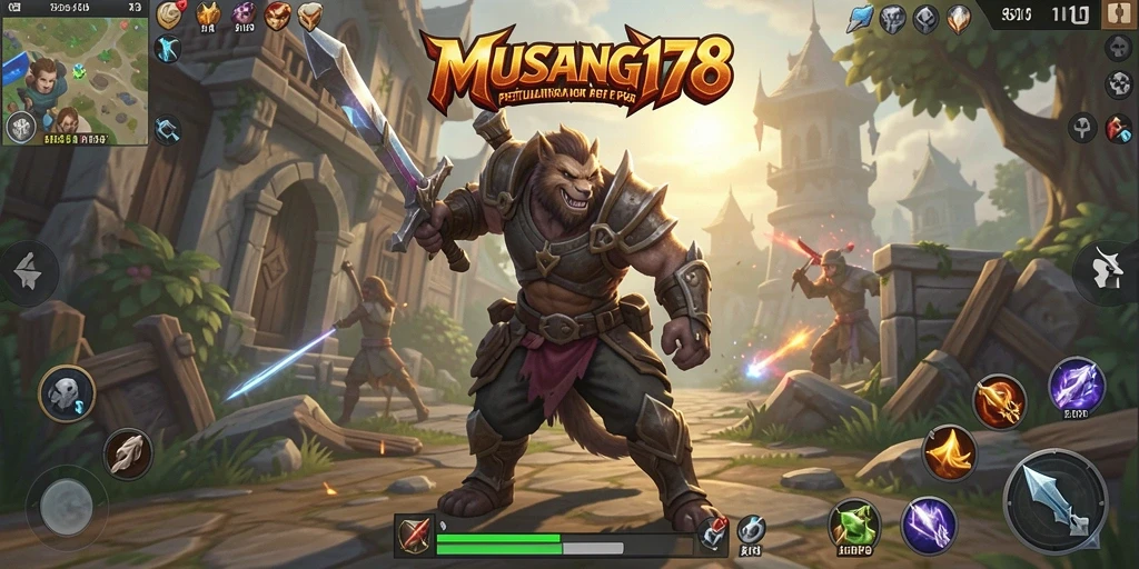 Tangkapan layar utama gameplay ARPG MUSANG178 dengan pertarungan seru.