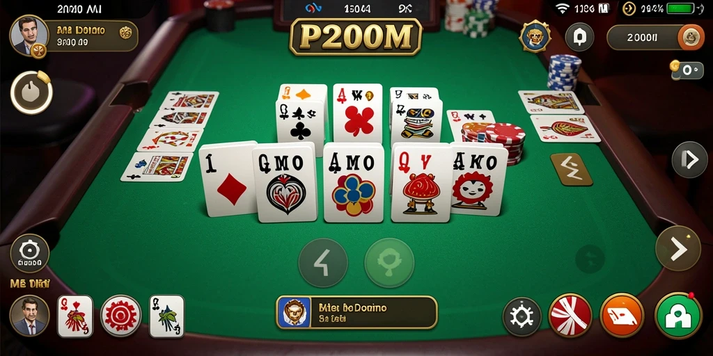Screenshot utama P200M menampilkan gameplay seru saat bermain Domino.