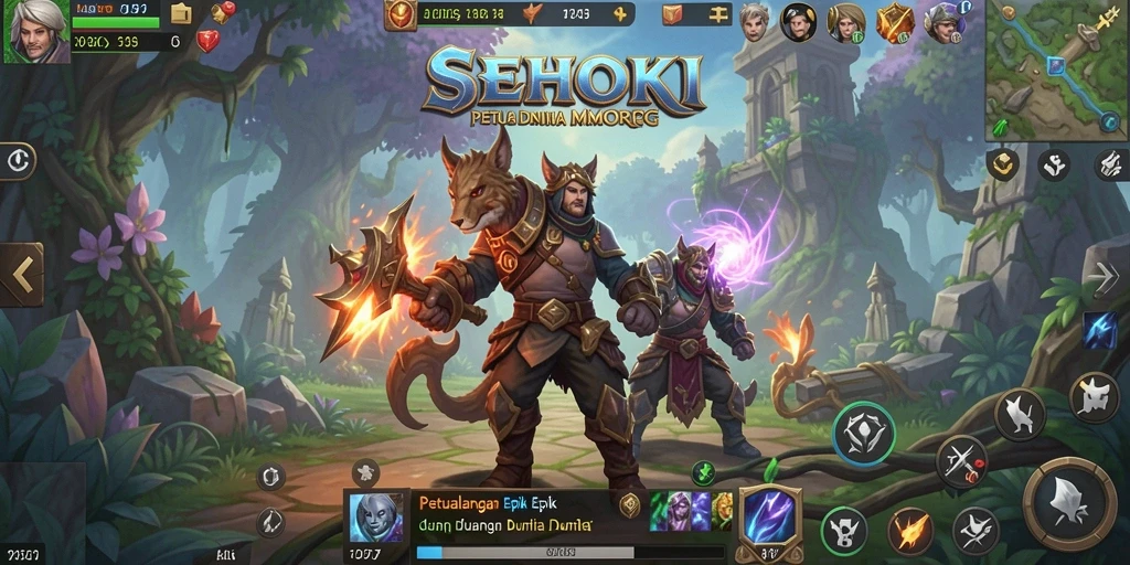 Tangkapan layar SEHOKI menampilkan pertarungan seru di dunia MMORPG.