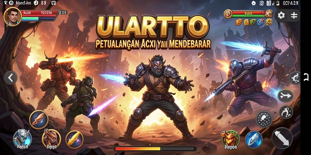 Tangkapan layar menampilkan aksi mendebarkan dalam ULARTOTO.
