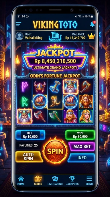 Tampilan utama aplikasi vikingtoto dengan antarmuka yang intuitif.