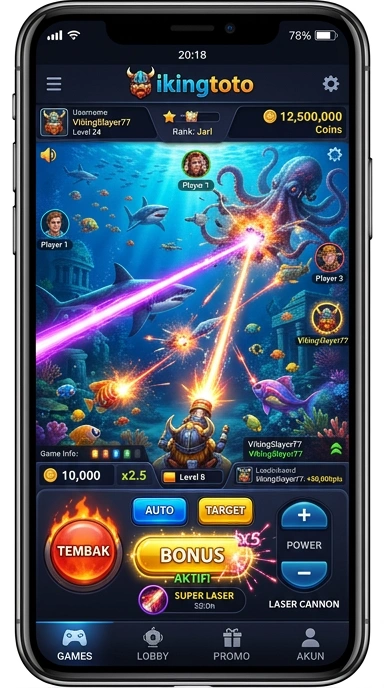 Screenshot aplikasi vikingtoto menampilkan katalog lengkap aplikasi terbaru.